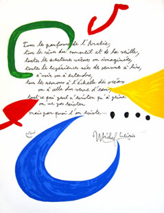 MIRO : Michel Leiris, lithographie