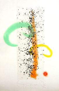 MIRO : Lune et vent, aquatint