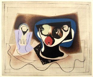 PICASSO : verre et compotier, gravure