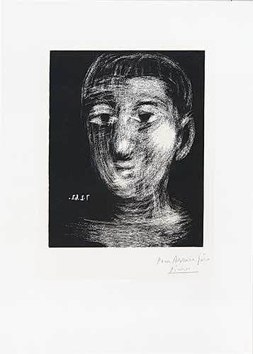 PICASSO : head-picasso-lithograph