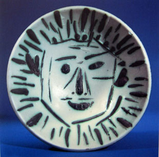 PICASSO : visage de face, ceramic