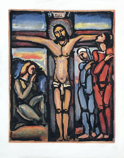 ROUAULT : Christ en croix, 1936, etching