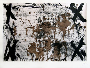 TAPIES : les quatre croix, etching