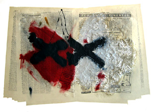 TAPIES : matiere et journal, etching