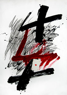 TAPIES : le mois de coeur, lithograph