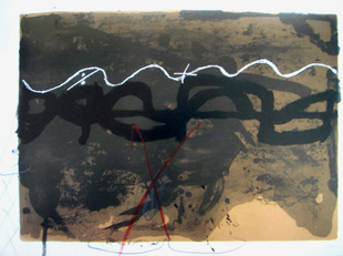 TAPIES : nocturn matinal 1, lithographie rehaussee