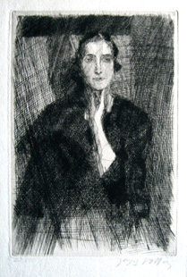 VILLON : madame petit, etching